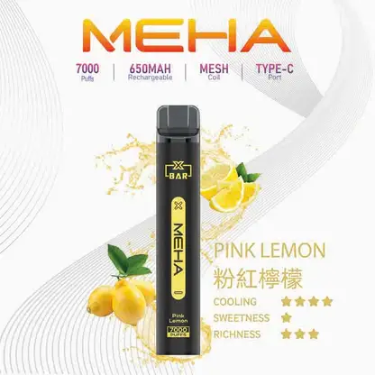 MEHA XBAR 魅嗨小黑條7000口拋棄式電子煙｜3%尼古丁鹽 650mAh電池 Mesh霧化技術 台灣現貨