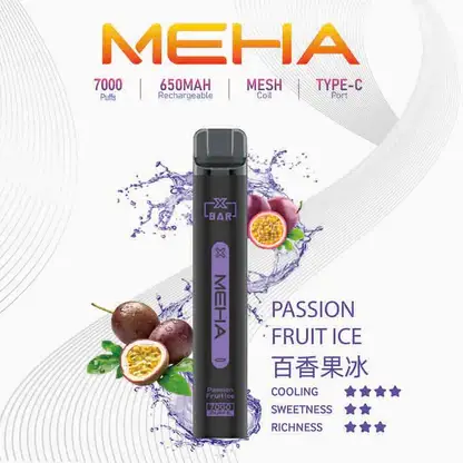 MEHA XBAR 魅嗨小黑條7000口拋棄式電子煙｜3%尼古丁鹽 650mAh電池 Mesh霧化技術 台灣現貨
