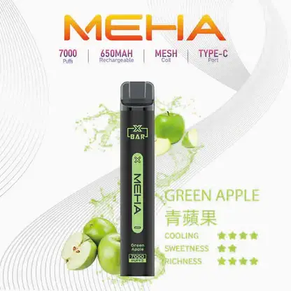MEHA XBAR 魅嗨小黑條7000口拋棄式電子煙｜3%尼古丁鹽 650mAh電池 Mesh霧化技術 台灣現貨