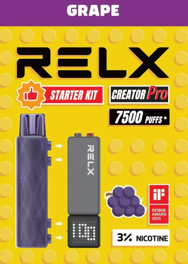 RELX 悅刻 Creator積木 7000口拋棄式電子煙套裝｜主機＋煙彈入門組 6ml儲油倉 3%尼古丁鹽 綿密霧化口感 台灣現貨